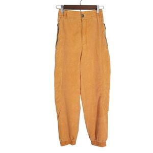 Luhta Vintage Orange Quilted Snow Pants High Waist Zip Pockets Size 6 Streetwear